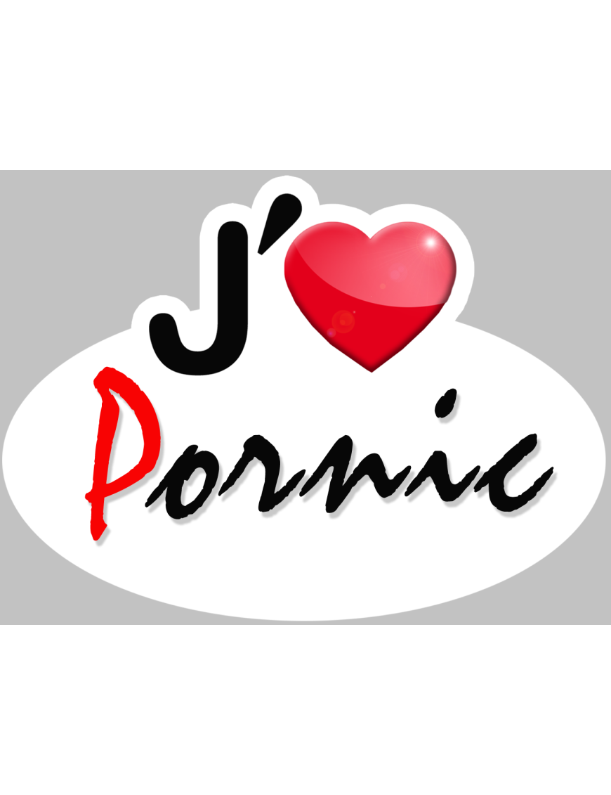 j'aime Pornic - 5x3.7cm - Sticker/autocollant