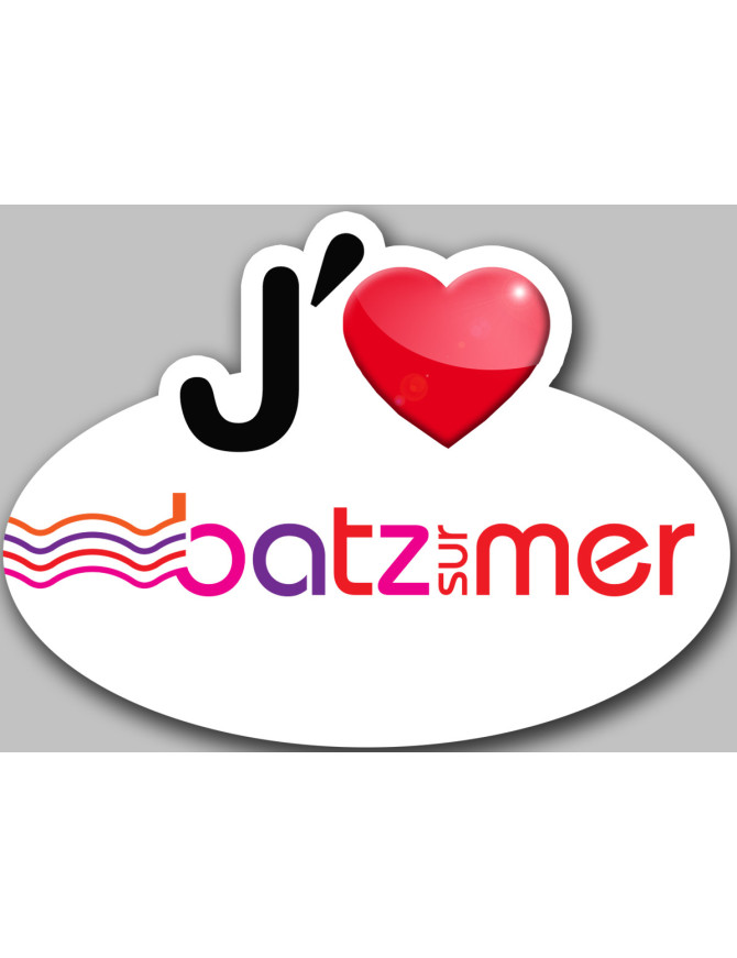 j'aime Batz-sur-Mer - 5x3.7cm - Sticker/autocollant