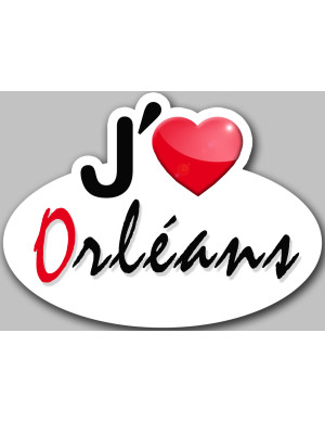 j'aime Orléans - 5x3.7cm - Sticker/autocollant