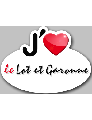 j'aime le Lot-et-Garonne (15x11cm) - Sticker/autocollant