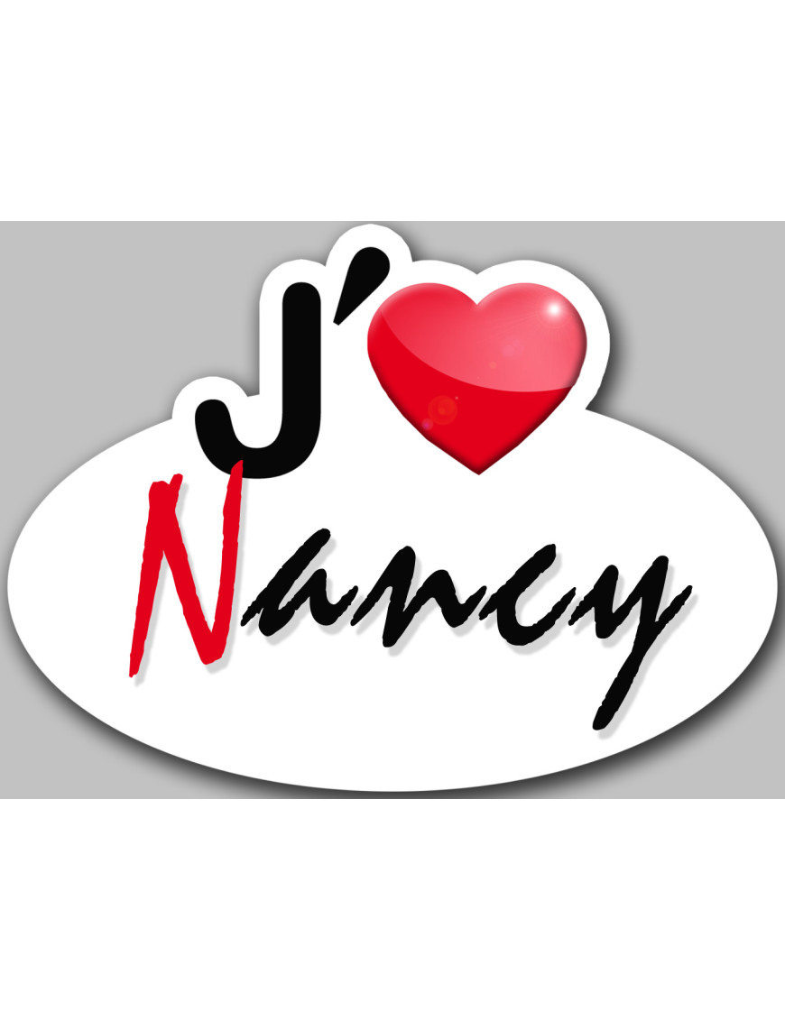 j'aime Nancy - 5x3.7cm - Sticker/autocollant