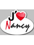 j'aime Nancy - 5x3.7cm - Sticker/autocollant