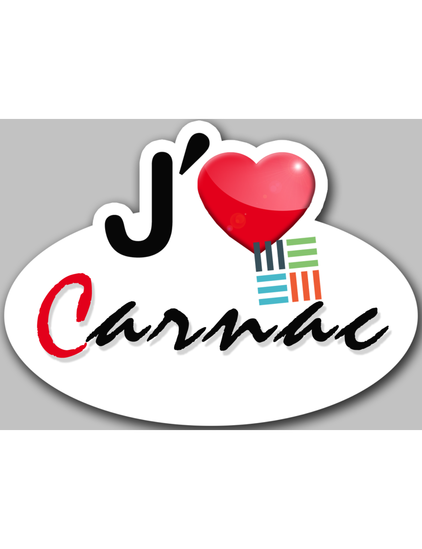 j'aime Carnac (5x3.7cm) - Sticker/autocollant