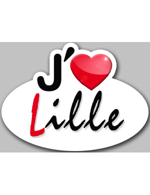 j'aime Lille - 5x3.7cm - Sticker/autocollant