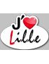j'aime Lille - 5x3.7cm - Sticker/autocollant