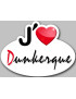 j'aime Dunkerque - 5x3.7cm - Sticker/autocollant