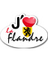 j'aime La Flandre - 5x3.7cm - Sticker/autocollant