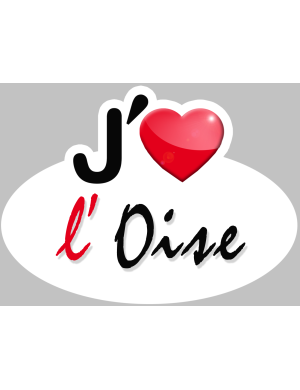 j'aime l'Oise (15x11cm) - Sticker/autocollant