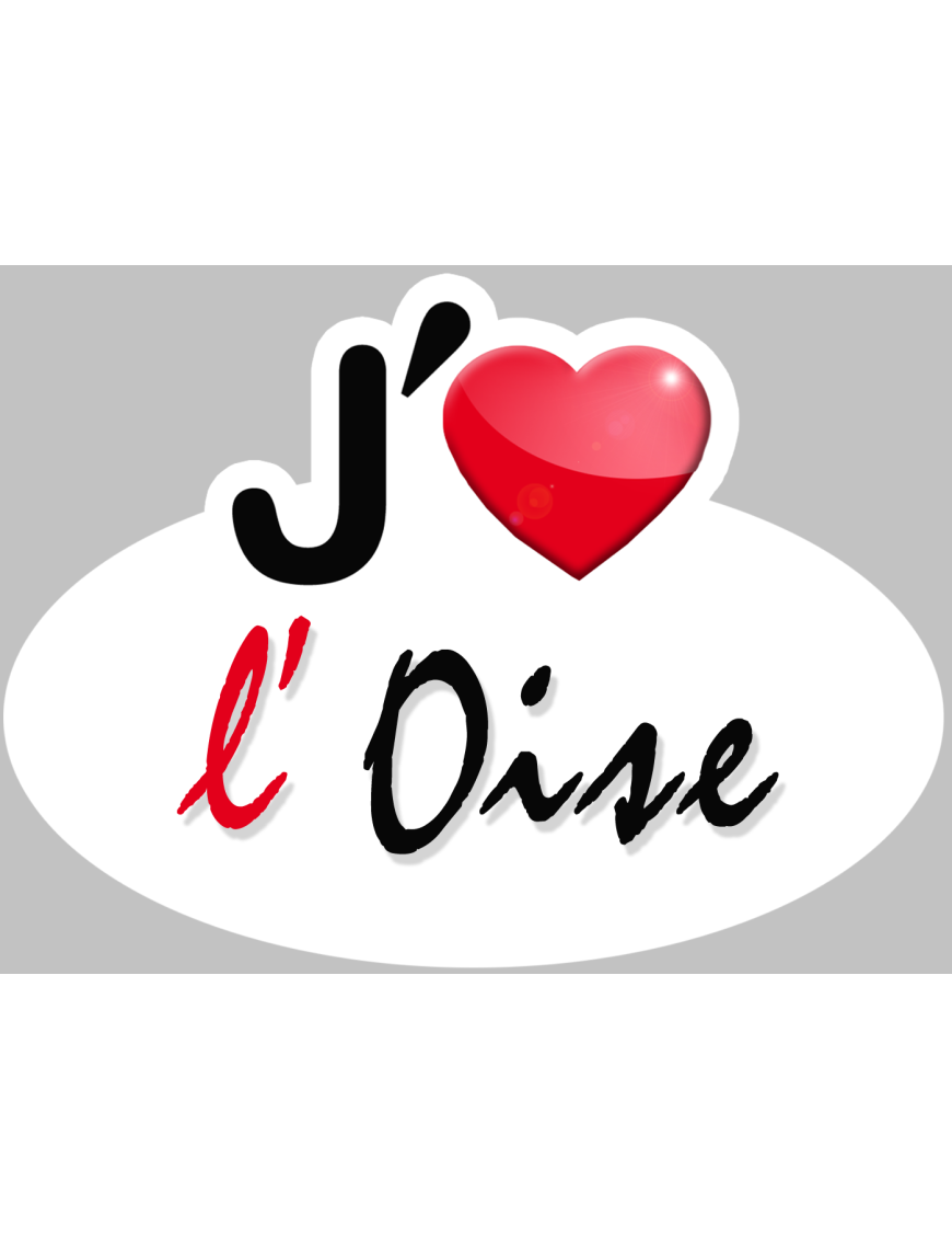 j'aime l'Oise (15x11cm) - Sticker/autocollant