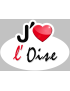 j'aime l'Oise (15x11cm) - Sticker/autocollant