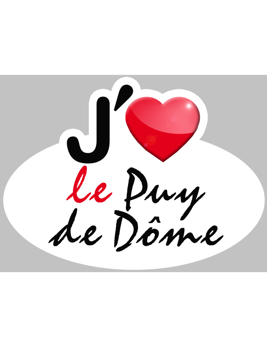 j'aime le Puy-de-Dôme (15x11cm) - Sticker/autocollant