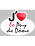 j'aime le Puy-de-Dôme (15x11cm) - Sticker/autocollant