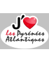 j'aime les Pyrénées-Atlantiques (15x11cm) - Sticker/autocollant