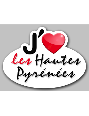 j'aime les Hautes-Pyrénées (15x11cm) - Sticker/autocollant