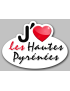 j'aime les Hautes-Pyrénées (15x11cm) - Sticker/autocollant