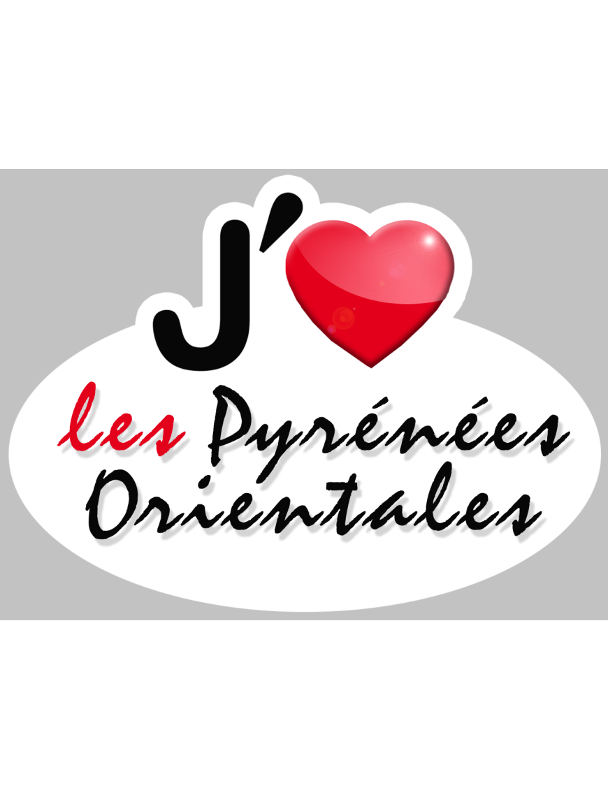 j'aime les Pyrénées-Orientales (15x11cm) - Sticker/autocollant
