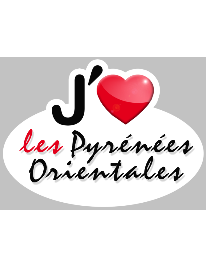 j'aime les Pyrénées-Orientales (15x11cm) - Sticker/autocollant