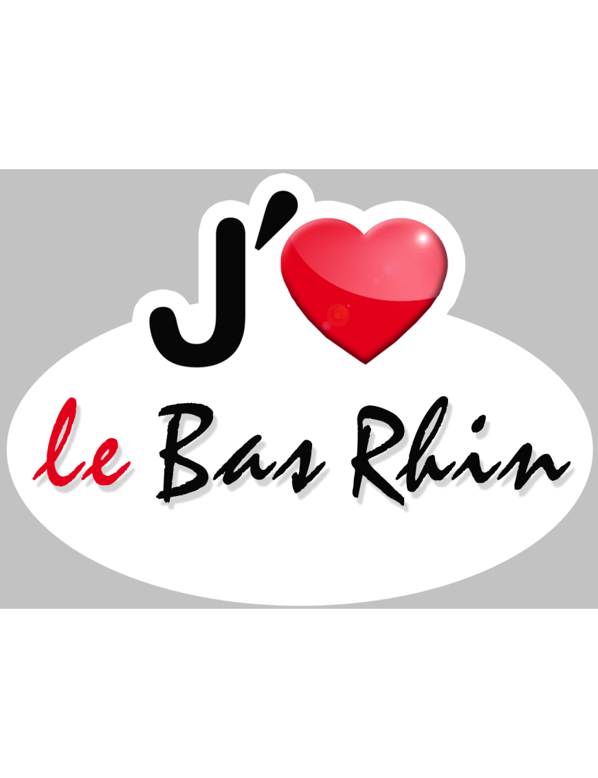 j'aime le Bas-Rhin (15x11cm) - Sticker/autocollant