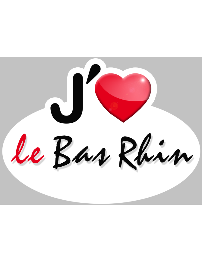 j'aime le Bas-Rhin (15x11cm) - Sticker/autocollant