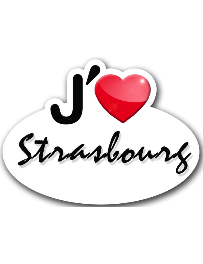 j'aime Strasbourg - 5x3.7cm - Sticker/autocollant
