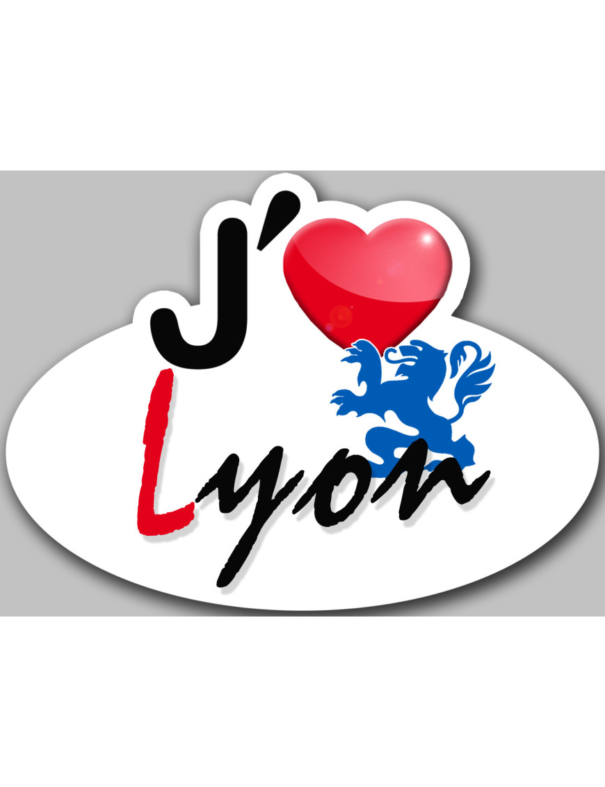 j'aime Lyon - 5x3.7cm - Sticker/autocollant