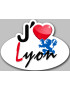 j'aime Lyon - 5x3.7cm - Sticker/autocollant