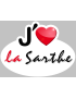 j'aime la Sarthe (15x11cm) - Sticker/autocollant