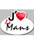 j'aime le Mans - 5x3.7cm - Sticker/autocollant