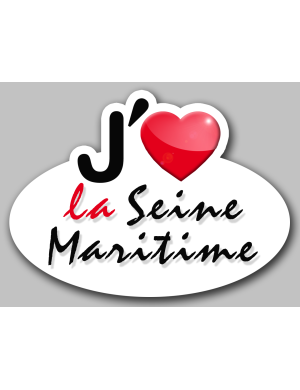j'aime la Seine-Maritime (15x11cm) - Sticker/autocollant