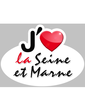 j'aime la Seine-et-Marne (15x11cm) - Sticker/autocollant