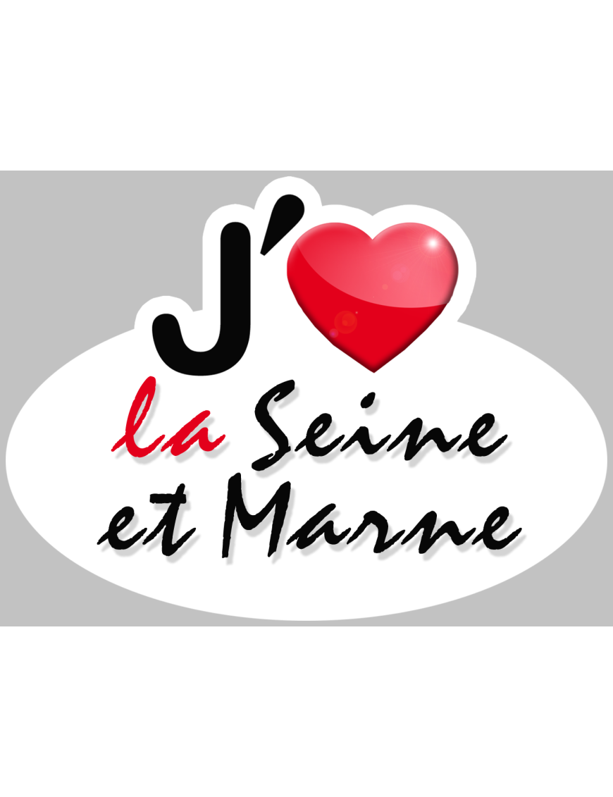 j'aime la Seine-et-Marne (15x11cm) - Sticker/autocollant