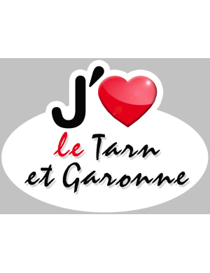 j'aime le Tarn-et-Garonne (15x11cm) - Sticker/autocollant