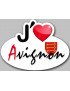 j'aime Avignon - 5x3.7cm - Sticker/autocollant