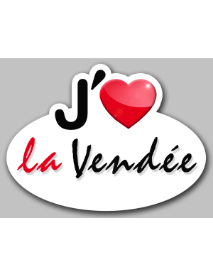 j'aime la Vendée (15x11cm) - Sticker/autocollant