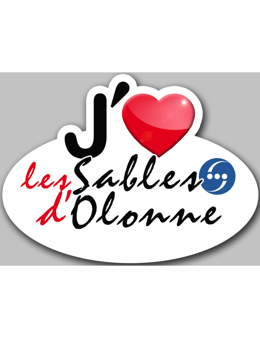 j'aime les Sable d'Olonne (5x3.7cm) - Sticker/autocollant