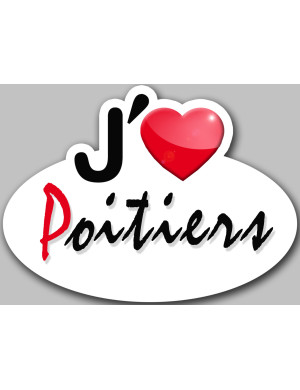 j'aime Poitiers - 5x3.7cm - Sticker/autocollant