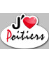 j'aime Poitiers - 5x3.7cm - Sticker/autocollant
