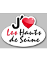 j'aime Les Hauts de Seine (15x11cm) - Sticker/autocollant