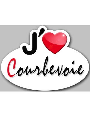 j'aime Courbevoie - 5x3.7cm - Sticker/autocollant