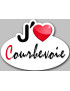 j'aime Courbevoie - 5x3.7cm - Sticker/autocollant