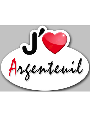 j'aime Argenteuil - 5x3.7cm - Sticker/autocollant