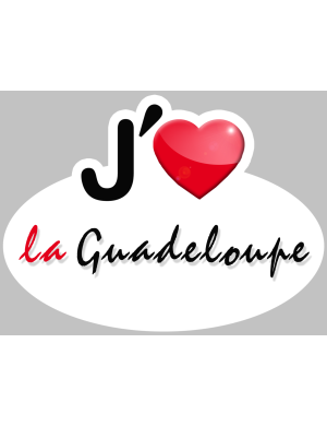 j'aime la Guadeloupe (15x11cm) - Sticker/autocollant