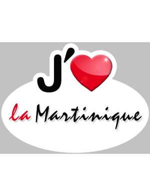 j'aime la Martinique (15x11cm) - Sticker/autocollant
