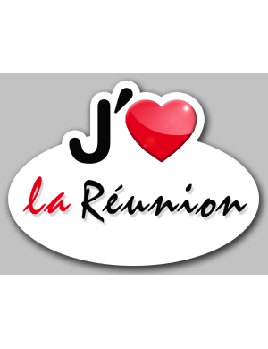 j'aime la Réunion (15x11cm) - Sticker/autocollant