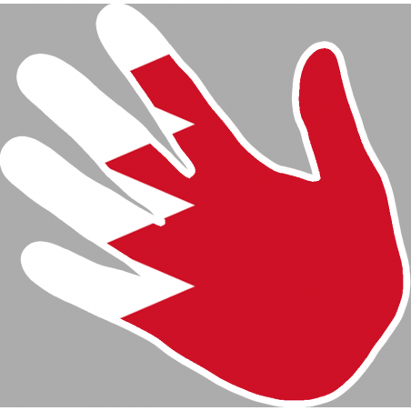 Autocollant (sticker): drapeau Bahrain main