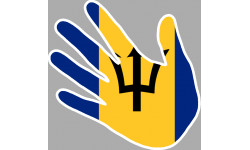 Autocollant (sticker): drapeau Barbados main
