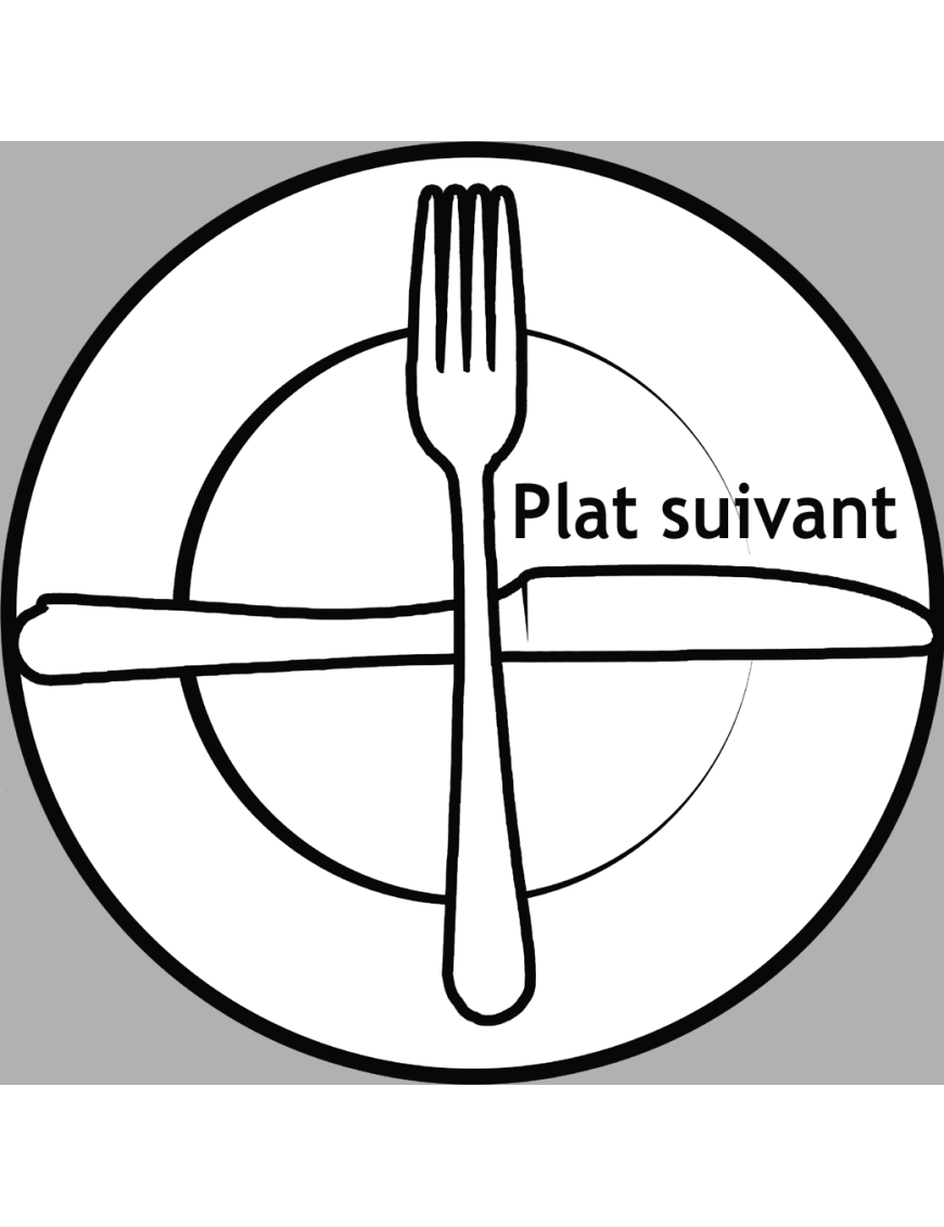 couverts plat suivant (15cm) - Sticker/autocollant