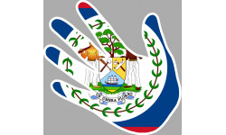 Autocollant (sticker): drapeau Belize main