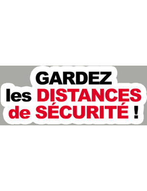 distances de sécurité - 20x8cm - Sticker/autocollant
