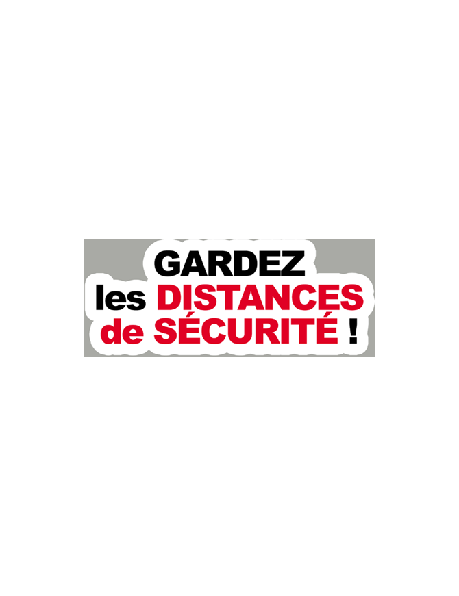 distances de sécurité - 15x6cm - Sticker/autocollant